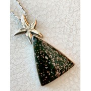 366 Collier agate dentelle, étoile de mer en argent sterling